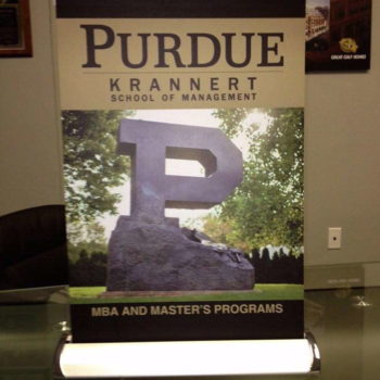 Retractable banners for Purdue Kranner School of Management MBA and Masters Programs