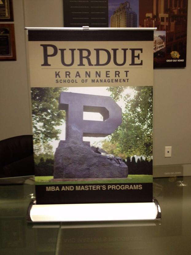 Purdue Kranner School of Management MBA and Masters Programs retractable banner