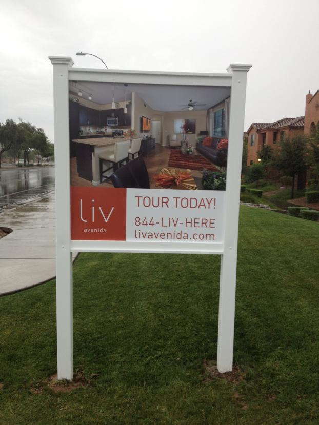 Liv Avenida tour today signage outside of houses