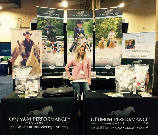 Optimum Performance equine nutrition trade show display and table covers
