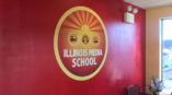 Illinois Media School wall logo