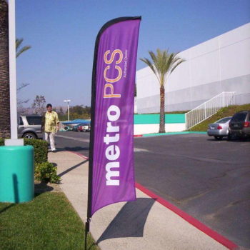 Metro PCS purple flag banner outdoors