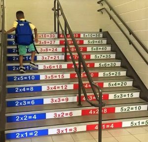 School stair math graphics