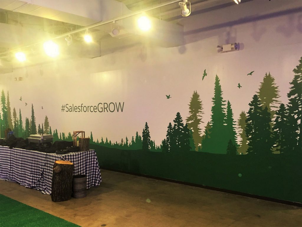 Salesforce wall graphic of forest