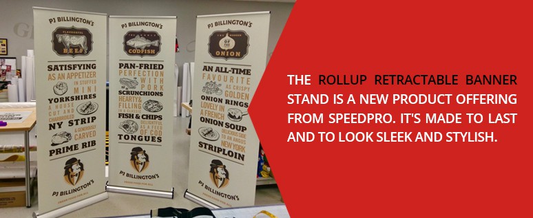 The Rollup Retractable Banner Stand is a new product offering from SpeedPro.
