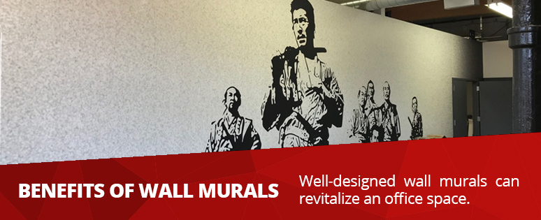 Well-designed wall murals can revitalize an office space with wall mural example