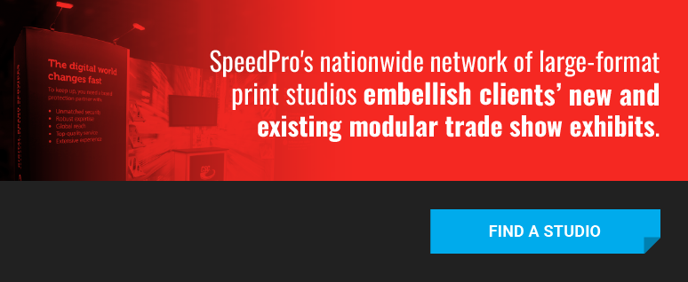 SpeedPro's nationwide network of large-format print studios embellish clients' new and existing modular trade show exhibits.