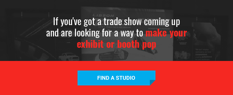 Let SpeedPro help make your exhibit or booth pop with a custom hanging trade show sign for your next event.