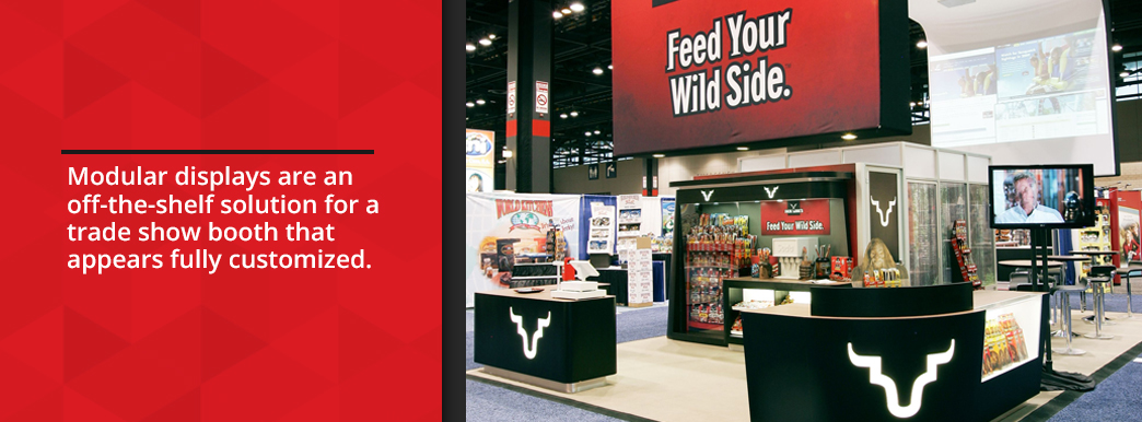 Modular displays are off-the-shelf solution for a trade show booth that appears fully customized