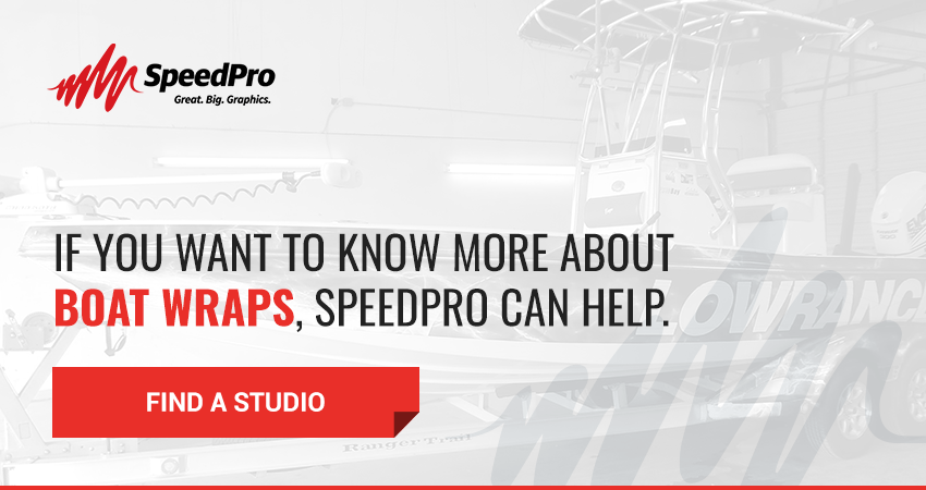 If you want to know more about boat wraps, SpeedPro can help. Find a studio.
