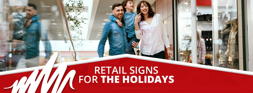 Retail signs for the holidays
