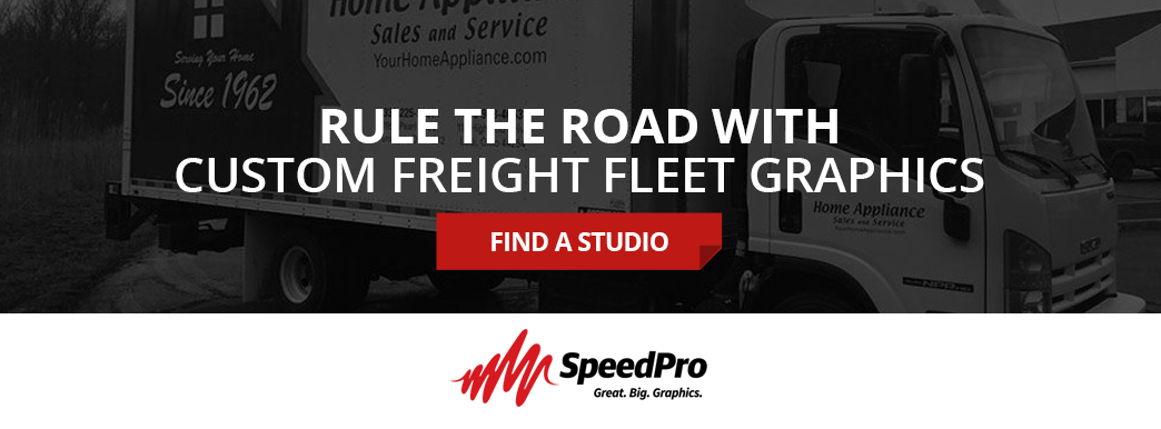 Contact SpeedPro for custom freight fleet graphics.