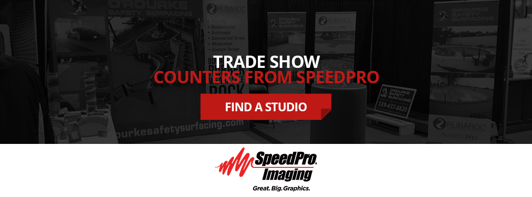 Contact SpeedPro to create your fabric trade show counter.