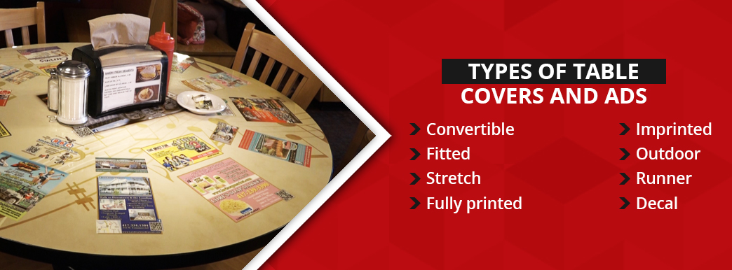 Types of Table Covers and Ads [list]
