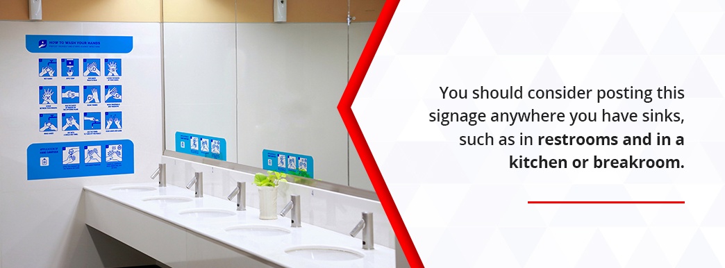 Hand washing guidelines signage