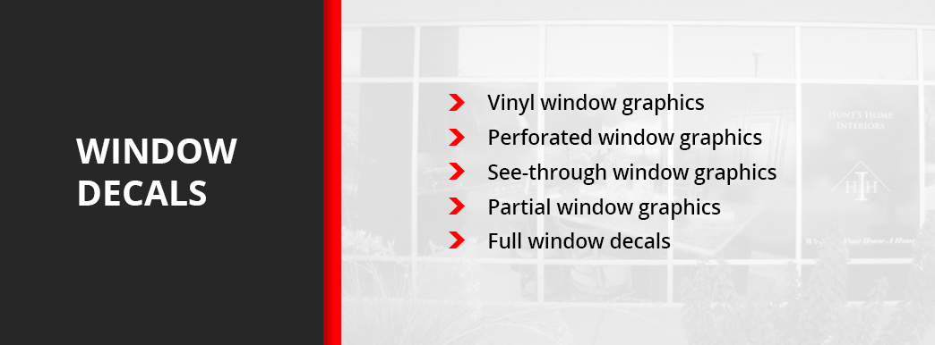 Types of window decals [list]