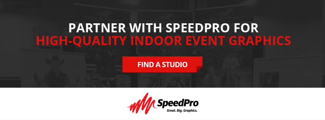 Partner with Speedpro for high-quality indoor event graphics.