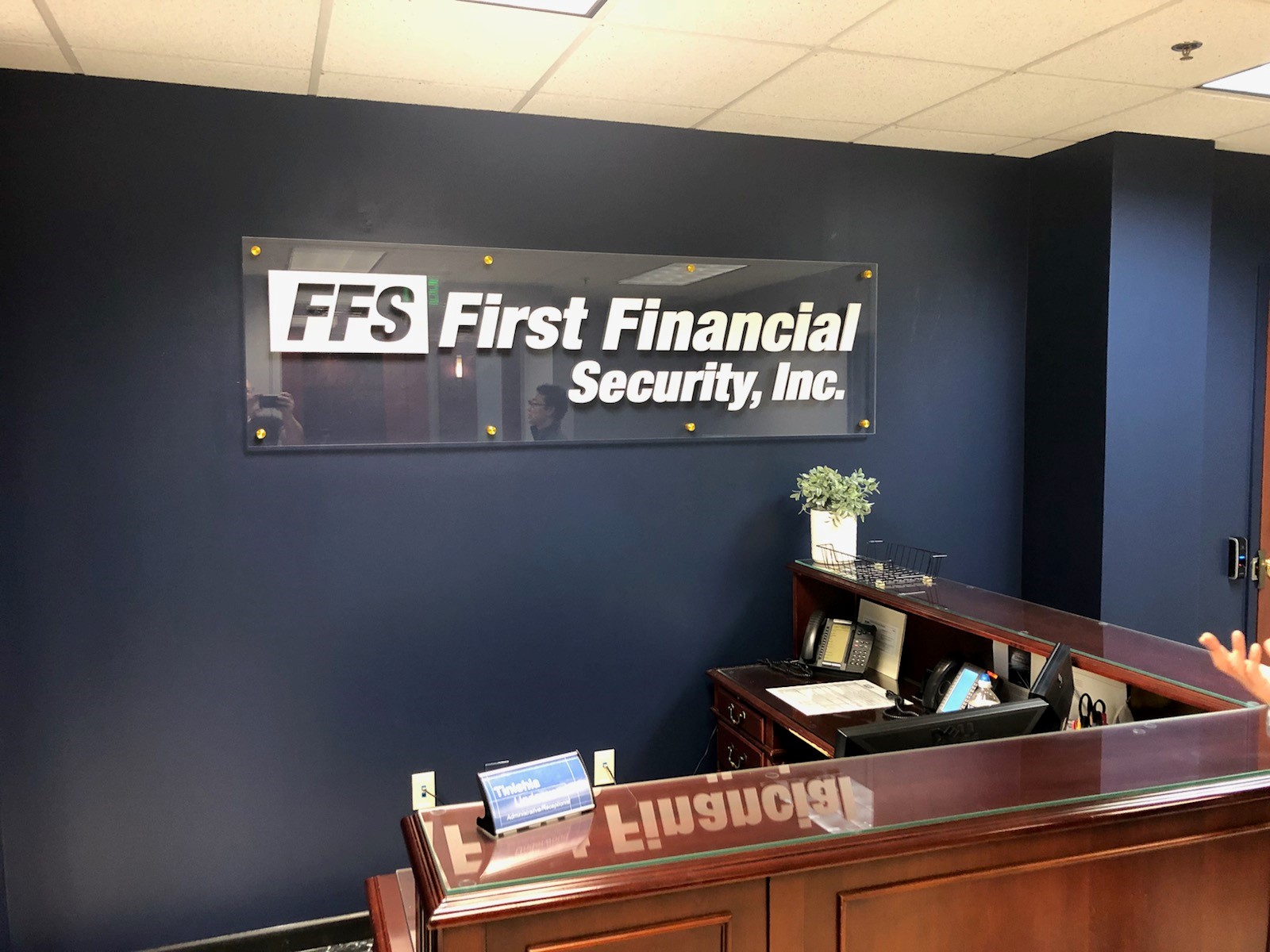 First Financial Security, Inc. acrylic sign