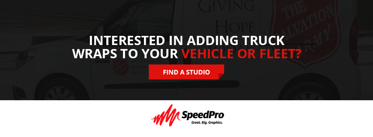 Find a SpeedPro studio to add a vehicle wrap to your truck.