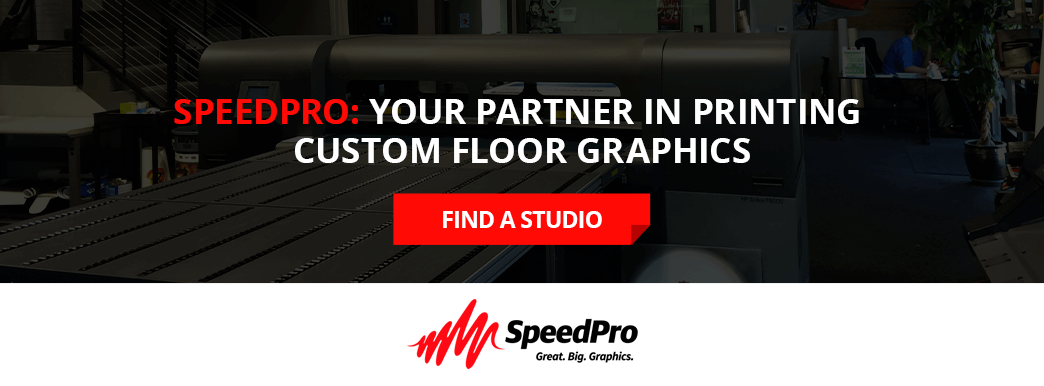 SpeedPro is Your Partner in Printing Custom Floor Graphics. Find a Studio.