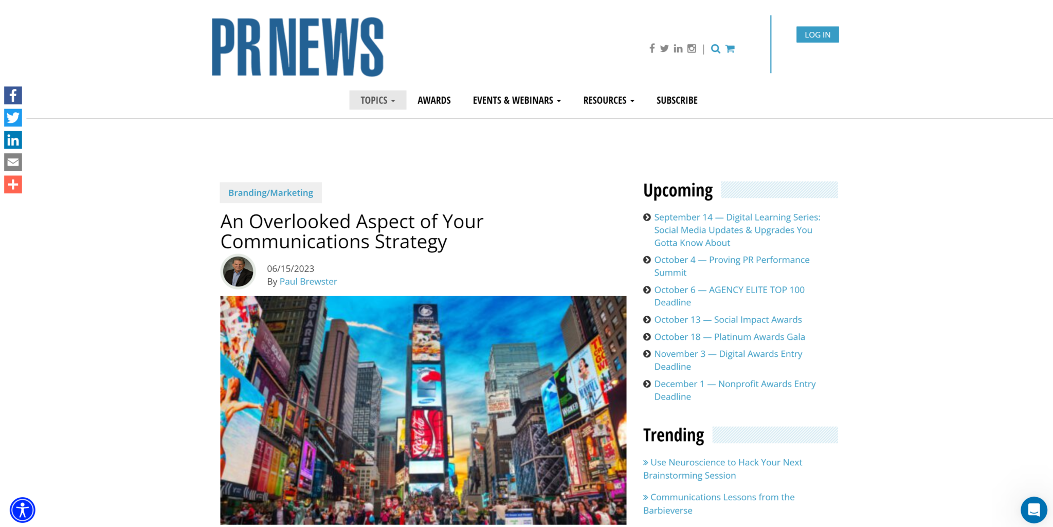SpeedPro's CEO Paul Brewster interviewed by PR NEWS in article titled "An Overlooked Aspect of Your Communications Strategy"