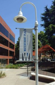 Waterfront Plaza San Francisco light pole graphic banner